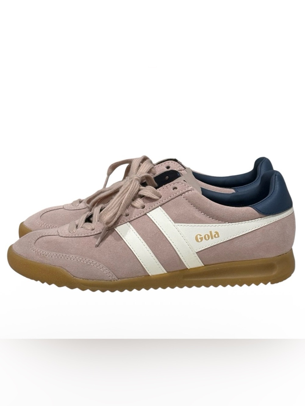 Gola Torpedo Women’s Low Top Lace-Up Sneakers Pink/White/Blue/Brown CLB751 - Picture 5 of 8